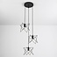 Lampada a sospensione industriale Star a 3 luci in metallo nero
