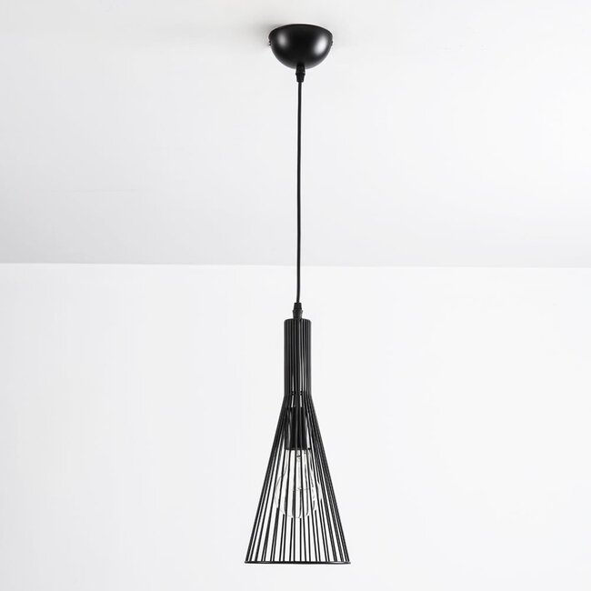 Lampada a sospensione industriale Sofia in metallo nero