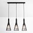 Lampada a sospensione industriale Sofia a 3 luci in metallo nero