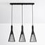 Industriële hanglamp Sofia 3-lichts in zwart metaal