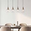 4-lichts art Deco hanglamp Bologna - transparant glas