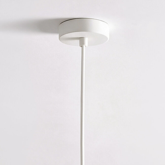 Lampada a sospensione di design Vienna - cemento bianco con decorazione oro rosa