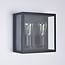 2-lichts buitenwandlamp Gabriella - zwart RVS met glas