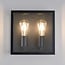 2-lichts buitenwandlamp Gabriella - zwart RVS met glas