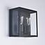 2-lichts buitenwandlamp Gabriella - zwart RVS met glas