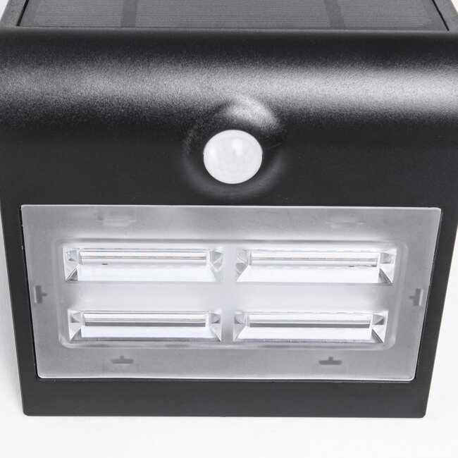 Solar buitenwandlamp Single Conan 3,2W met sensor - zwart