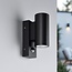 Buitenwandlamp rond Cathy met sensor 2 x 3W LEDs - antraciet