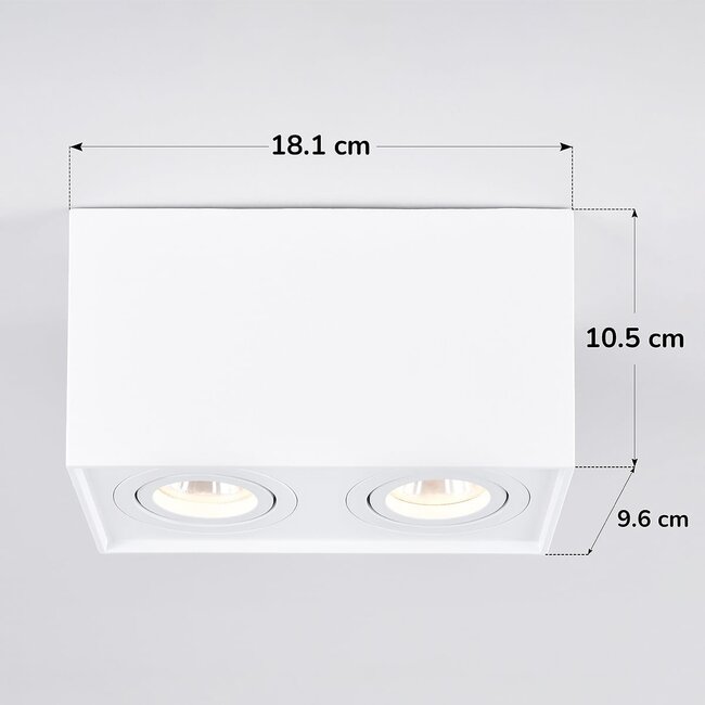 Faretto design Timmy inclinabile, a 2 luci - bianco