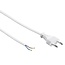 Cavo di alimentazione con spina europea bianco, 2 metri - 2 x 0,75 mm