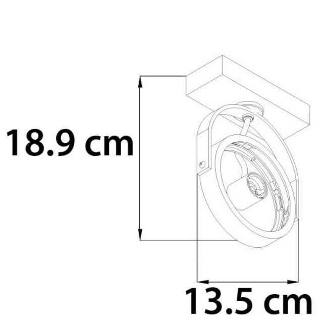 AR111 opbouwspot Skylar - zwart