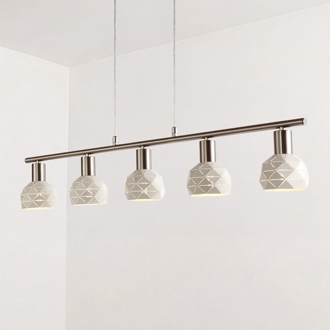 Moderne hanglamp Alabaster 5-lichts in wit