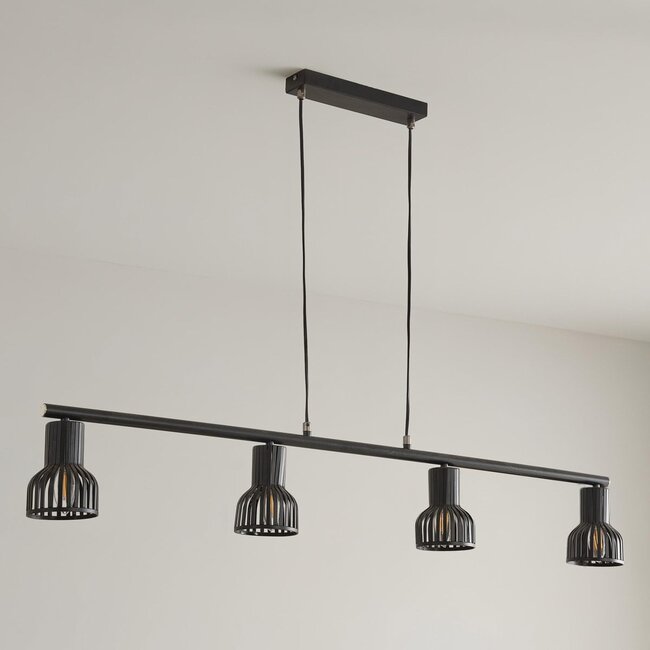 Lampada a sospensione industriale Xavier in nero