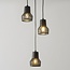 Lampada a sospensione industriale Hailey a 3 punti luce in nero