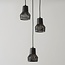 Lampada a sospensione industriale Hailey a 3 punti luce in nero