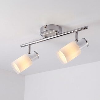 Faretto da soffitto moderno Crystal a 2 luci in argento
