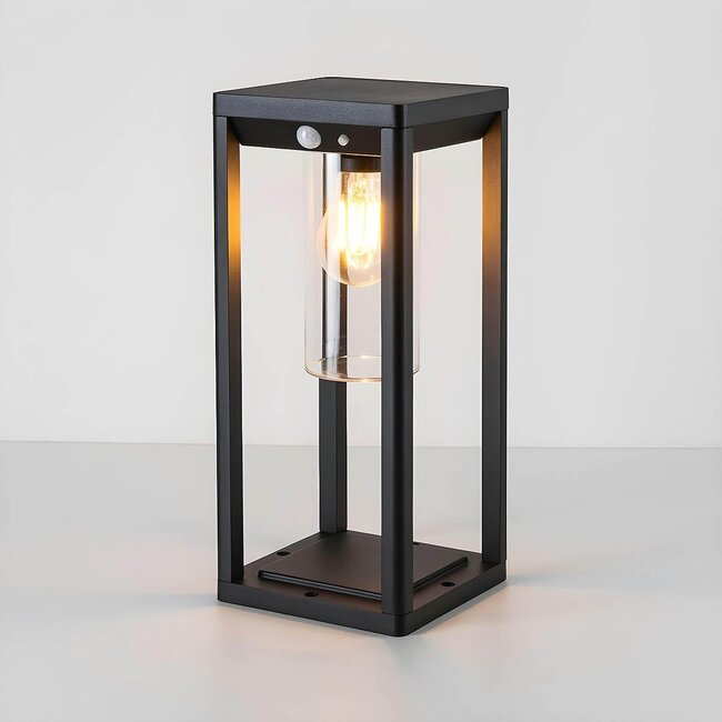 Lampada da terra per esterni solare Illumina con sensore - nero