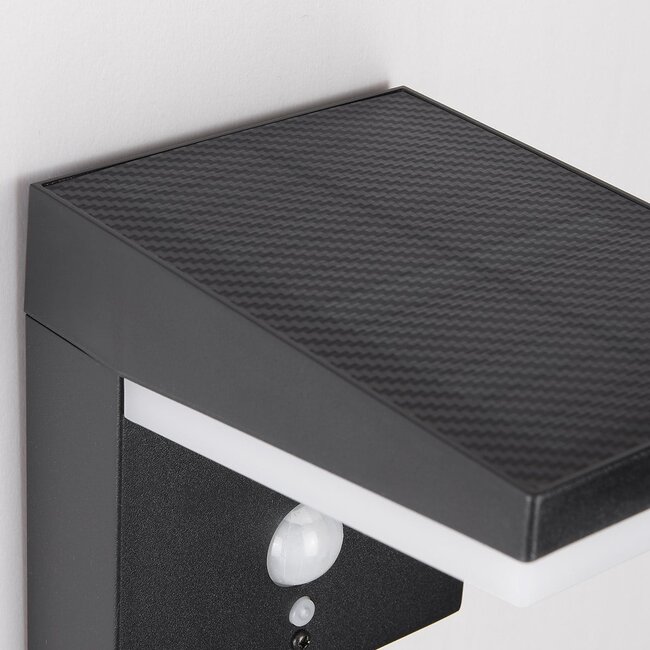 Applique solare moderna nera con sensore - Halo