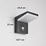 Applique solare moderna nera con sensore - Halo