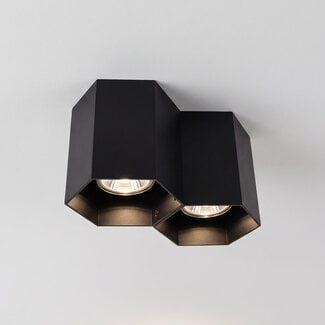 Faretto a superficie di design nero a 2 punti luce Ira