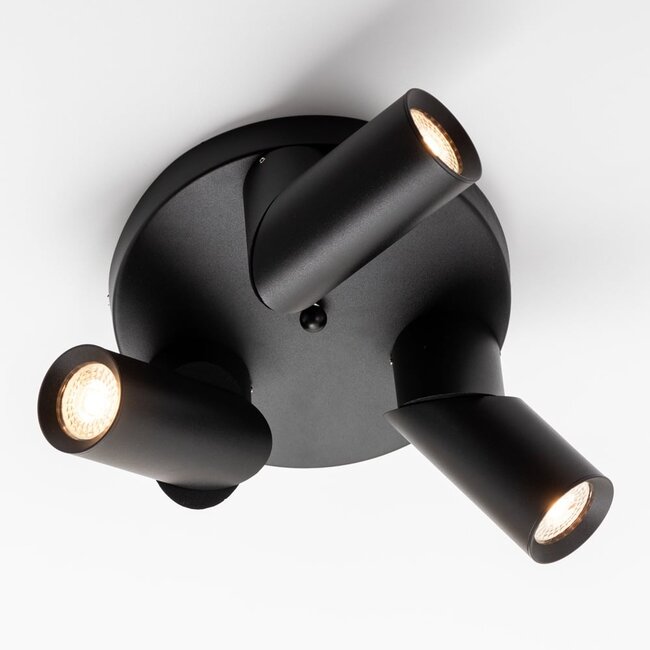 Plafoniera industriale a 3 punti luce Gil - nero