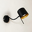Applique industriale Carmel in nero e oro