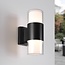 Applique da esterno rotonda a 2 luci Emmy - nero con LED integrato