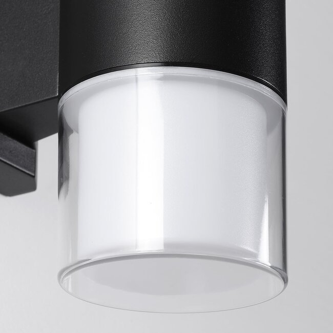 Applique da esterno rotonda a 2 luci Emmy - nero con LED integrato