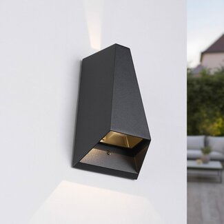 Applique da esterno di design Quinn - nero con LED integrato