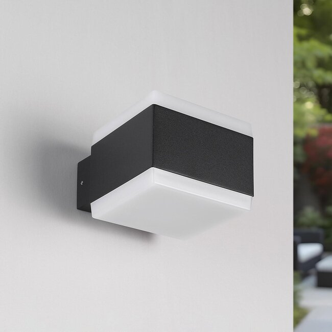 Moderna applique da esterno Mikki - nero con LED integrato