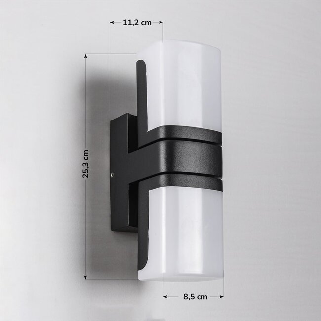 Applique da esterno regolabile Bobby - nero con LED integrato
