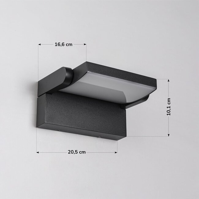 Applique da esterno regolabile Berlin - nero con LED integrato