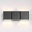 Applique da esterno di design a 2 punti luce Preston - nero con LED integrato