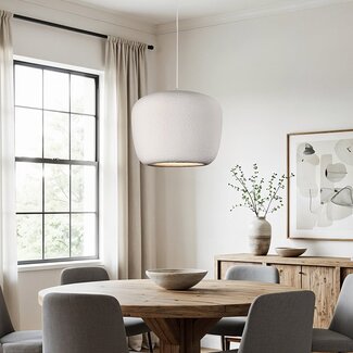 Lampada a sospensione Wabi Sabi Kumo Ø40 cm con effetto pietra - bianco