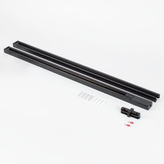Kit base da 1,5 metri per illuminazione a binario monofase, nero