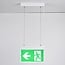 Illuminazione di emergenza a superficie, montaggio a soffitto con sospensione