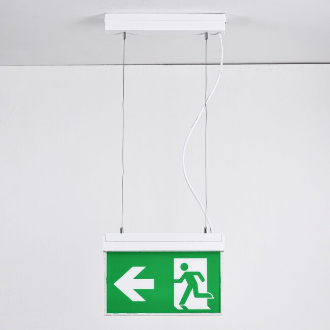 Illuminazione di emergenza a superficie, montaggio a soffitto con sospensione