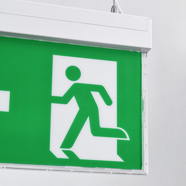 Illuminazione di emergenza a superficie, montaggio a soffitto con sospensione