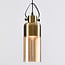 Lampada a sospensione Laure - sfera allungata in vetro ambrato art-deco