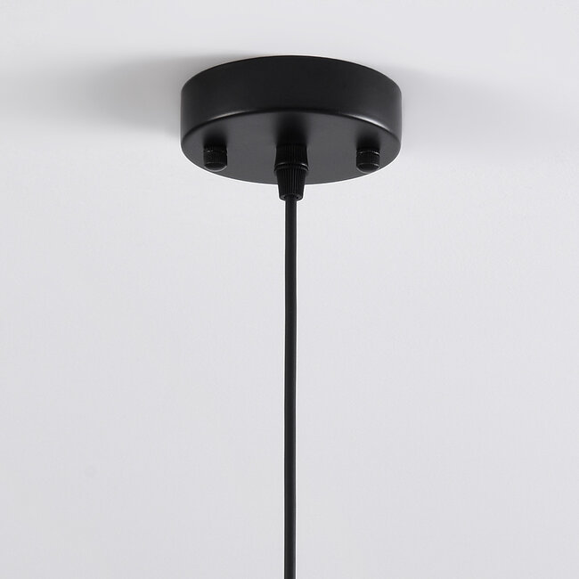 Lampada a sospensione Laure - sfera allungata in vetro ambrato art-deco