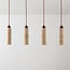 Lampada a sospensione a 4 luci Oreno - travertino (pietra naturale) e legno, lampadina inclusa