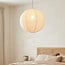 Lampada a sospensione Amare  Ø60 cm - beige con paralume rotondo in lino