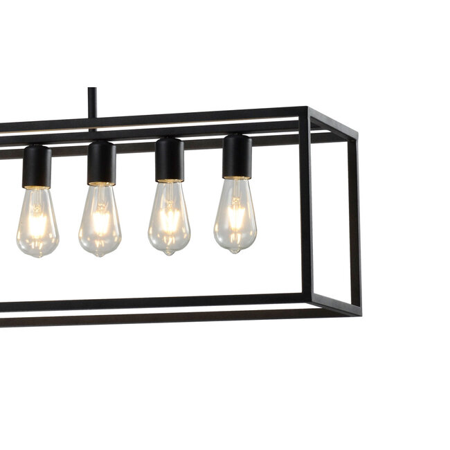 Seconda scelta: Lampada a sospensione industriale a gabbia Zagreb con 7 punti luce in nero