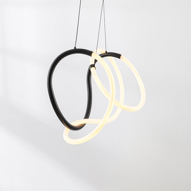 Lampada a sospensione di design Lunara con LED integrati dimmerabili in 3 livelli - nero