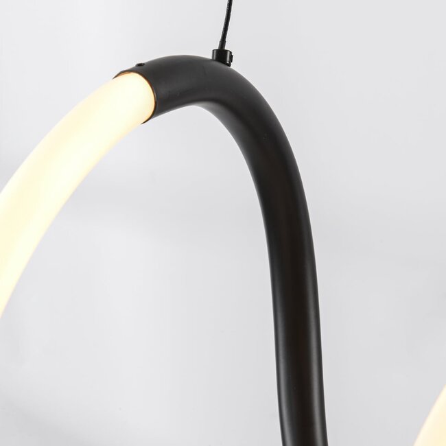 Lampada a sospensione di design Lunara con LED integrati dimmerabili in 3 livelli - nero