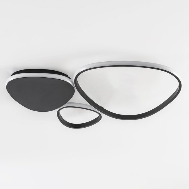 Plafoniera di design Mirana in nero, dimmerabile in 3 livelli