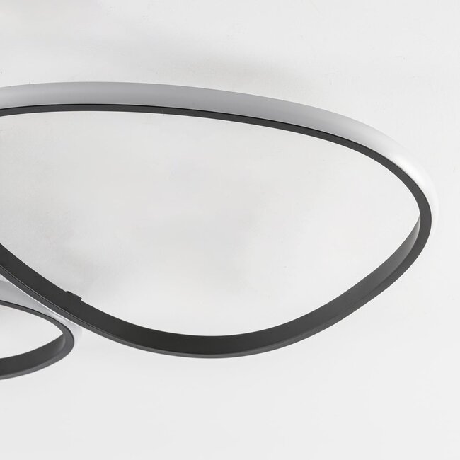 Plafoniera di design Mirana in nero, dimmerabile in 3 livelli