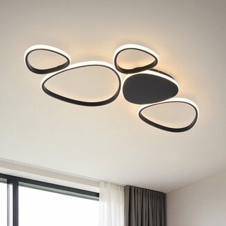Plafoniera di design Zinara in nero, dimmerabile in 3 livelli