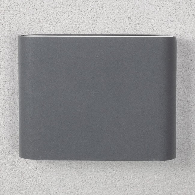 Applique da esterno piatta con vetro - antracite 6 o 12W
