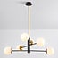 Lampada a sospensione di design Damian a 6 luci con sfere in vetro