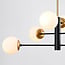 Lampada a sospensione di design Damian a 6 luci con sfere in vetro